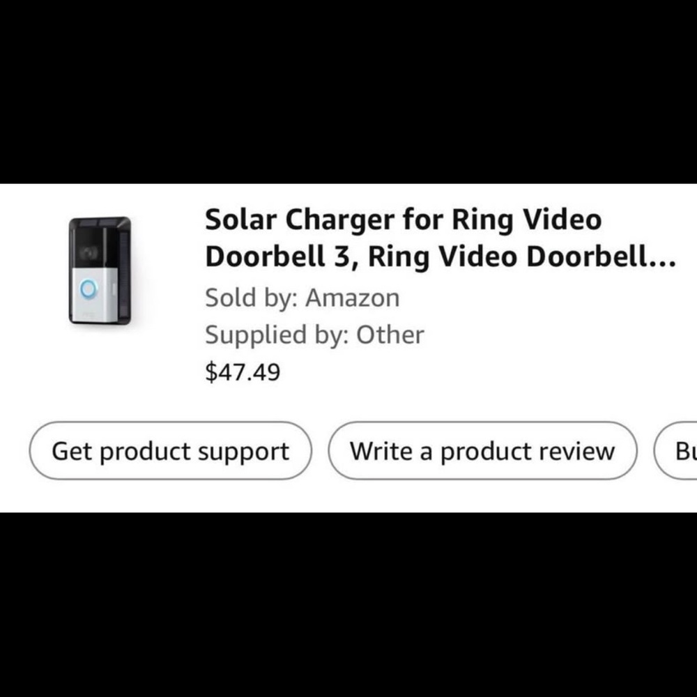 Ring Video Doorbell SOLAR CHARGER ATTACHMENT